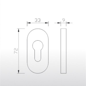 Inox Rozeta Ovalna 9 Mm ER