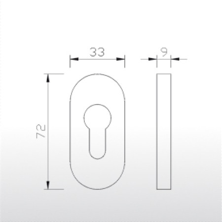 Inox Rozeta Ovalna 9 Mm ER